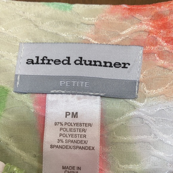 3/$45 Alfred Dunner abstract colorful print top embellished neckline casual PM - Picture 12 of 17
